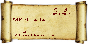 Sápi Lelle névjegykártya